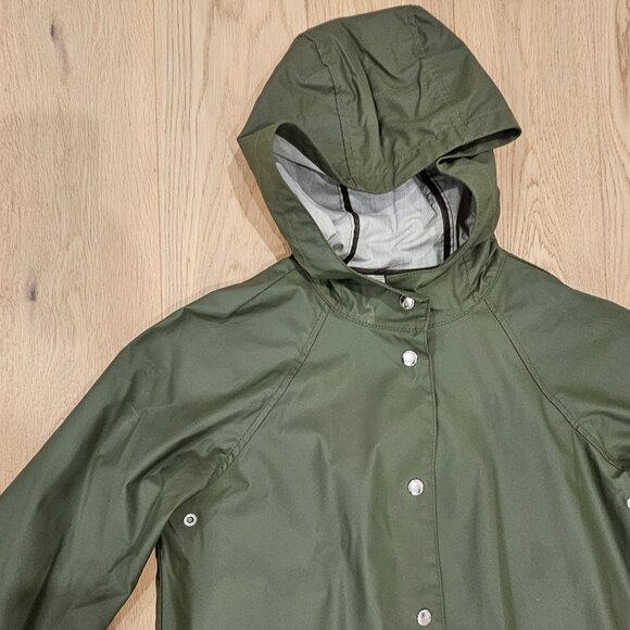 Madewell army green Rainstorm fishtail rain jacket - Picture 3 of 6